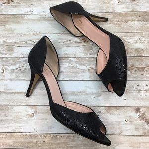 Kate Spade Glitter D'orsay Kitten Heel Pump Sz 10